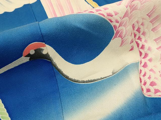 平和屋着物■豪華振袖 飛鶴文 暈し染め 正絹 逸品 AABI8245st