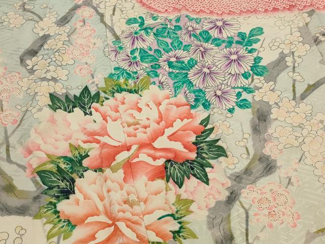 平和屋着物■豪華振袖 絞り 草花文 暈し染め 金彩 正絹 逸品 AABI8246st