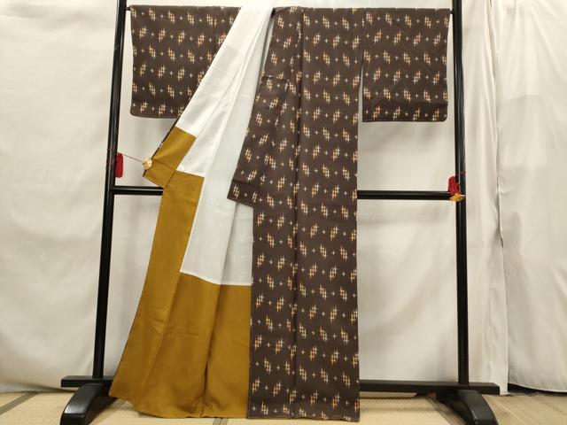 平和屋着物■小紋 絣柄 洗える着物 未使用 AABI8248st