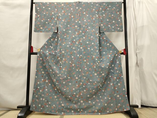 平和屋着物□小紋 草花文 洗える着物 AABI8250st