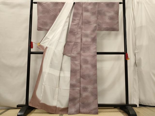 平和屋着物■小紋 麻の葉文様 暈し染め 洗える着物 AABI8254st