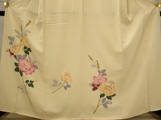 平和屋着物■訪問着 友禅 草花文 正絹 逸品 AABI8259st