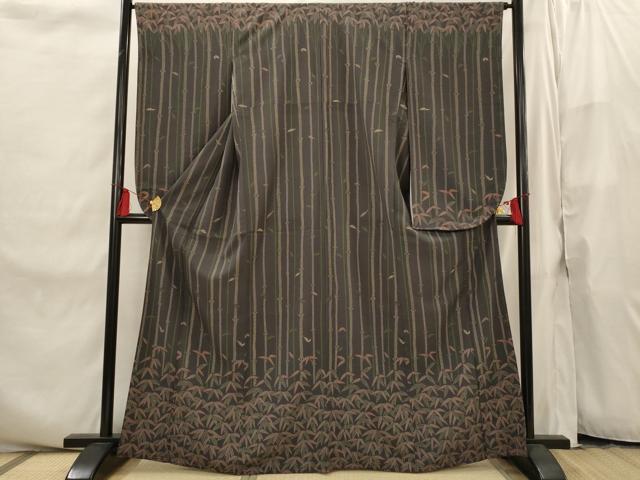 平和屋着物■小振袖 二尺袖 笹竹文 洗える着物 未使用 AABI8268st
