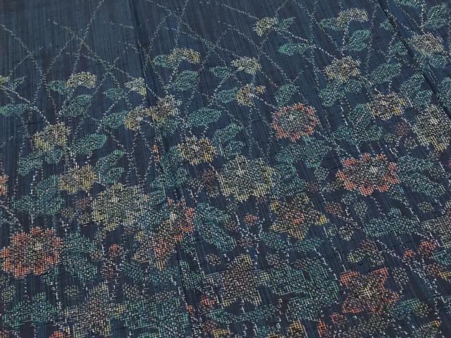 平和屋着物■訪問着 紬地 草花文 正絹 逸品 AABI8273st