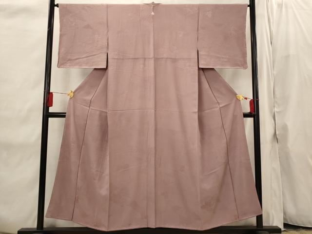 平和屋着物■上質な色無地 舞花地紋 鴇浅葱色 正絹 逸品 AABI8274st