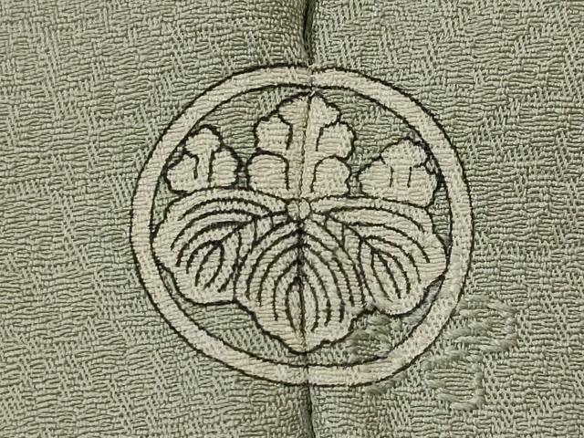 平和屋着物■英王室献上友禅作家 木下勝功 色無地 花唐草地紋 利休鼠色 正絹 逸品 AABI8275st