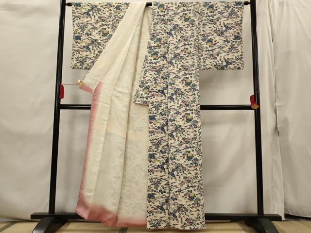 平和屋着物■上質な小紋 花鳥文 正絹 逸品 AABI8279st