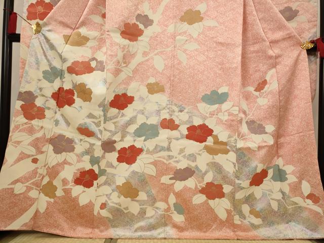 平和屋着物■豪華振袖 駒刺繍 枝花文 金彩 正絹 逸品 AABI8281st