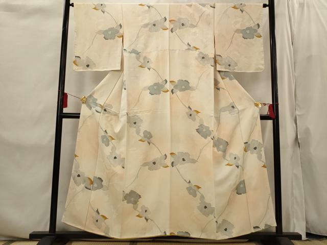 平和屋着物■上質な小紋 地紋起こし 枝花文 暈し染め 正絹 逸品 AABI8283st