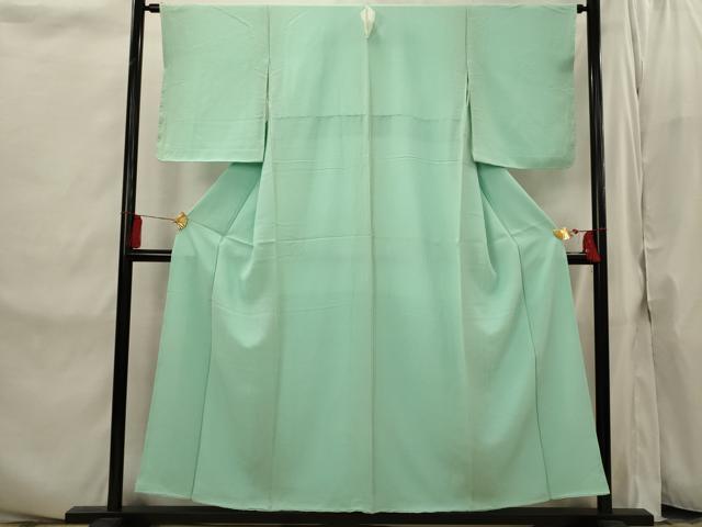 平和屋着物■上質な色無地 紋意匠 青竹色 正絹 逸品 AABI8284st