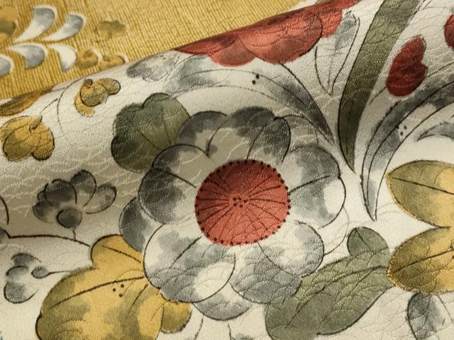 平和屋着物■上質な小紋 切り嵌め花文 金彩 正絹 逸品 AABI8297st