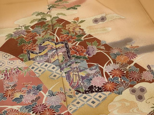 平和屋着物■訪問着 遠山花文 暈し染め 金彩 正絹 逸品 AABI8299st