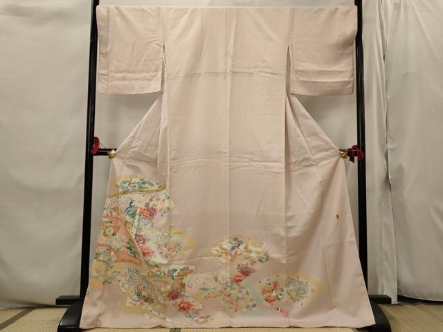 平和屋着物■豪華色留袖 作家物 地紙花鳥文 ロング丈 正絹 逸品 AABI8300st