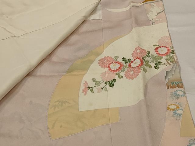 平和屋着物■豪華色留袖 作家物 地紙花鳥文 ロング丈 正絹 逸品 AABI8300st