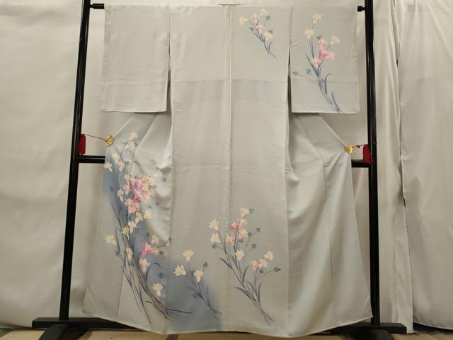 平和屋着物■訪問着 手描き 草花文 暈し染め 正絹 逸品 AABI8303st