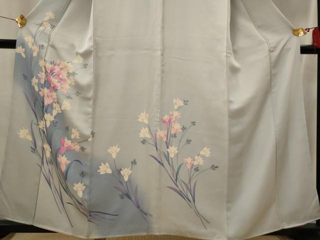 平和屋着物■訪問着 手描き 草花文 暈し染め 正絹 逸品 AABI8303st