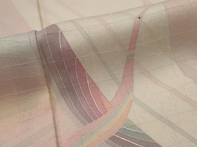 平和屋着物■訪問着 作家物 刺繍 飛鶴文 正絹 逸品 AABI8304st