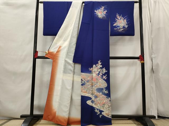 平和屋着物■訪問着 流水花文 金彩 正絹 逸品 AABI8305st