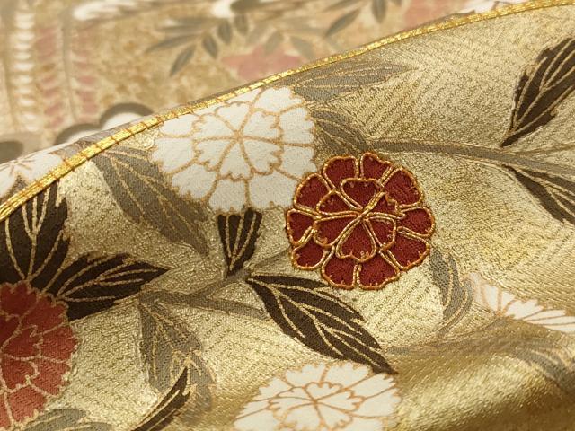 平和屋着物■豪華色留袖 駒刺繍 流水地紙花松文 金彩 正絹 逸品 AABI8315st