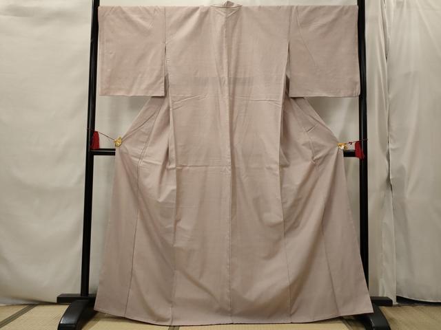 平和屋着物■上質な紬 色無地 薄柿色 正絹 逸品 AABI8330st