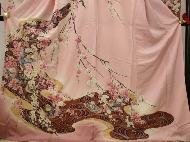 平和屋着物■豪華振袖 流水花鳥文 暈し染め 金彩 正絹 逸品 AABI8332st