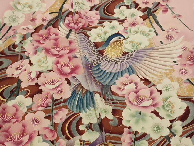 平和屋着物■豪華振袖 流水花鳥文 暈し染め 金彩 正絹 逸品 AABI8332st