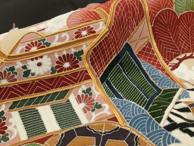 平和屋着物■豪華黒留袖 駒刺繍 御所車花松文 金彩 正絹 逸品 AABI8337st