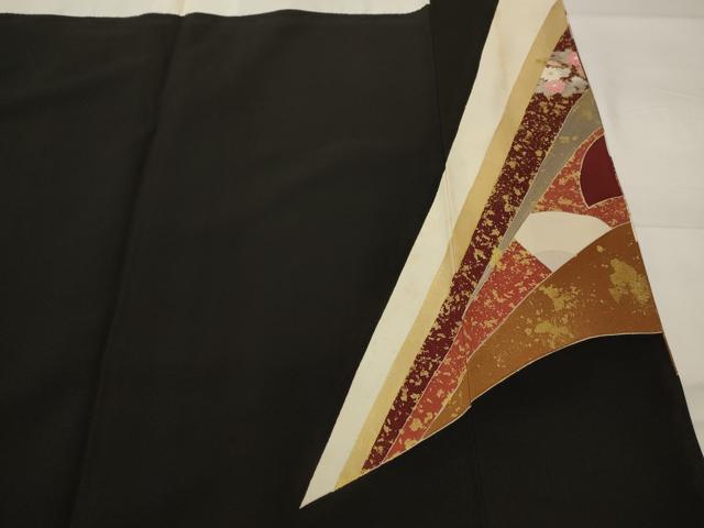 平和屋着物■豪華黒留袖 刺繍 花松文 金糸 金彩 正絹 逸品 AABI8339st