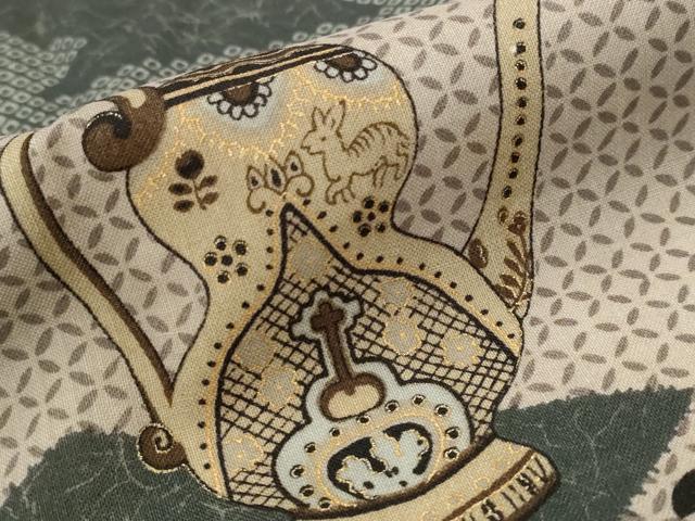 平和屋着物■男性 長襦袢 無双仕立て 陶器文 金彩 未使用 AABI8346st