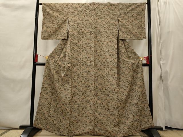 平和屋着物■お召 鳳凰花文 正絹 逸品 AABI8347st