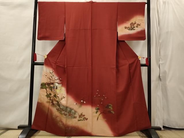 平和屋着物■訪問着 人物風景文 暈し染め 金銀彩 正絹 逸品 AABI8351st