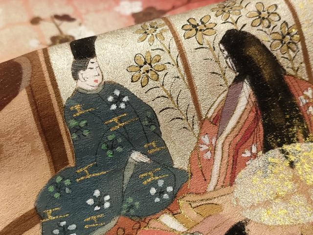 平和屋着物■訪問着 人物風景文 暈し染め 金銀彩 正絹 逸品 AABI8351st