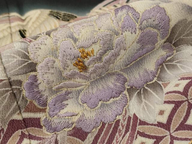 平和屋着物■豪華黒留袖 刺繍 飛鶴花文 暈し染め 金彩 正絹 逸品 AABI8359st