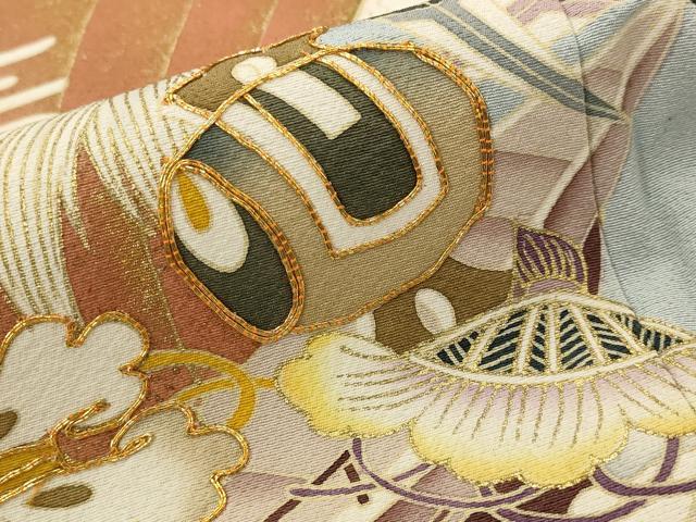 平和屋着物■豪華黒留袖 駒刺繍 宝船 金彩 正絹 逸品 AABI8363st