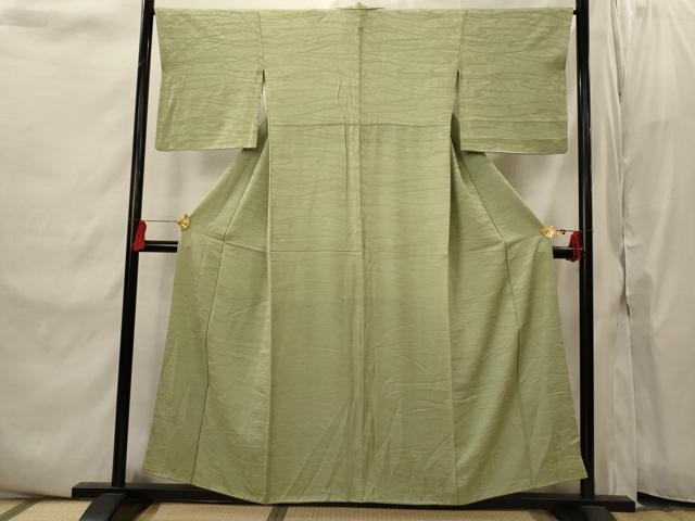 平和屋着物■上質な色無地 流水草花地紋 柳茶色 正絹 逸品 AABI8365st