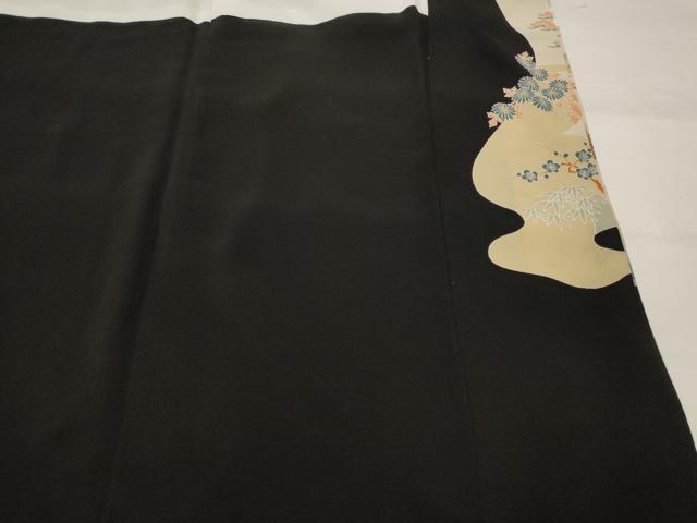 平和屋着物■豪華黒留袖 風景文 金彩 正絹 逸品 AABI8371st