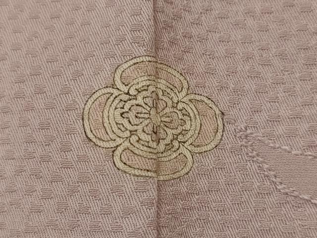 平和屋着物■上質な色無地 笹の葉地紋 撫子色 正絹 逸品 AABI8376st