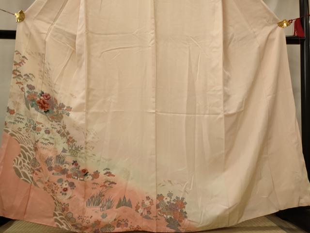 平和屋着物■訪問着 風景花文 暈し染め 金彩 正絹 逸品 AABI8381st