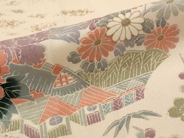 平和屋着物■訪問着 風景花文 暈し染め 金彩 正絹 逸品 AABI8381st