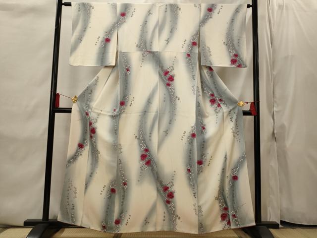 平和屋着物■上質な小紋 草花文 暈し染め 正絹 逸品 AABI8382st