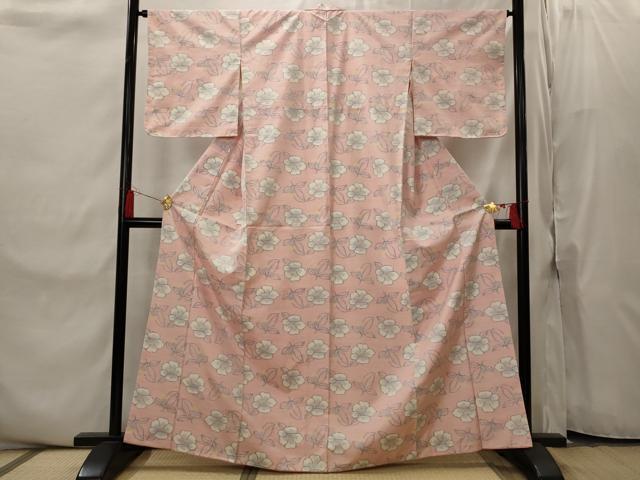 平和屋着物■上質な紬 舞花文 正絹 逸品 未使用 AABI8398st