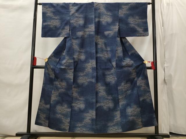 平和屋着物■上質な紬 雲取り文様 正絹 逸品 AABI8403st