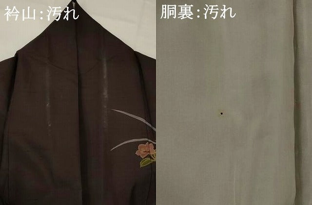 平和屋着物■訪問着 紬地 草花文 正絹 逸品 AABI8404st