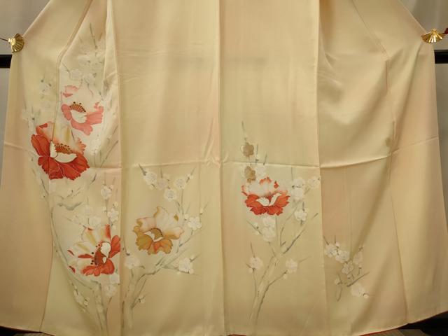 平和屋着物■訪問着 手描き 枝梅文 暈し染め 金彩 正絹 逸品 AABI8414st