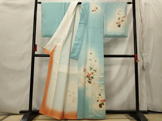 平和屋着物■訪問着 陶器花文 暈し染め 金彩 正絹 逸品 AABI8421st