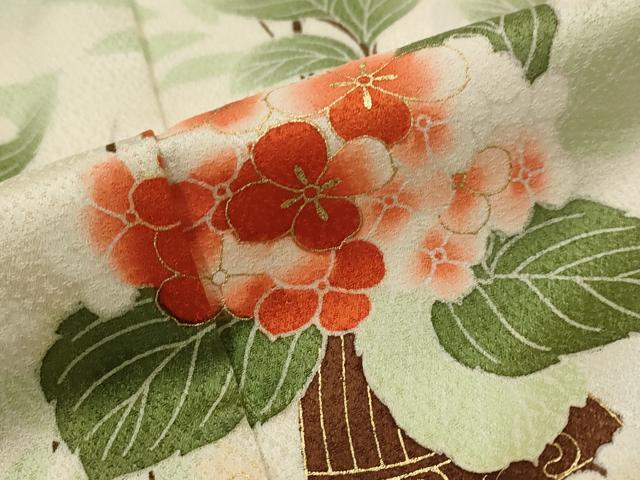 平和屋着物■訪問着 陶器花文 暈し染め 金彩 正絹 逸品 AABI8421st