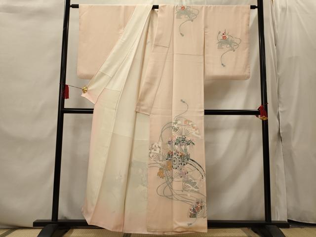 平和屋着物■訪問着 扇花車文 正絹 逸品 AABI8424st