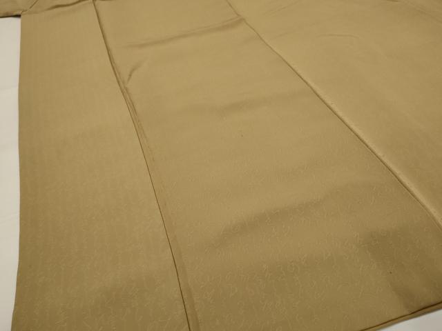 平和屋着物■上質な色無地 文字地紋 黄土色 正絹 逸品 AABI8436st