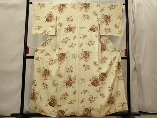 平和屋着物■上質な小紋 花車文 金彩 正絹 逸品 AABI8453st