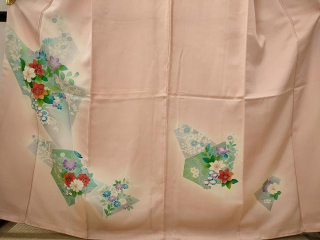 平和屋着物■訪問着 手描き 草花文 暈し染め 正絹 逸品 未使用 AABI8456st